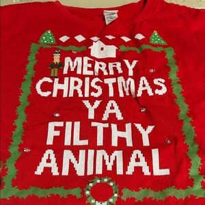 Red Christmas Sweater with Festive Design
